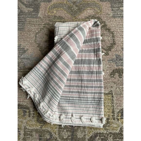 Urban Habitat Blocked Striped Tassel Shower Curtain - Picture 5 of 5